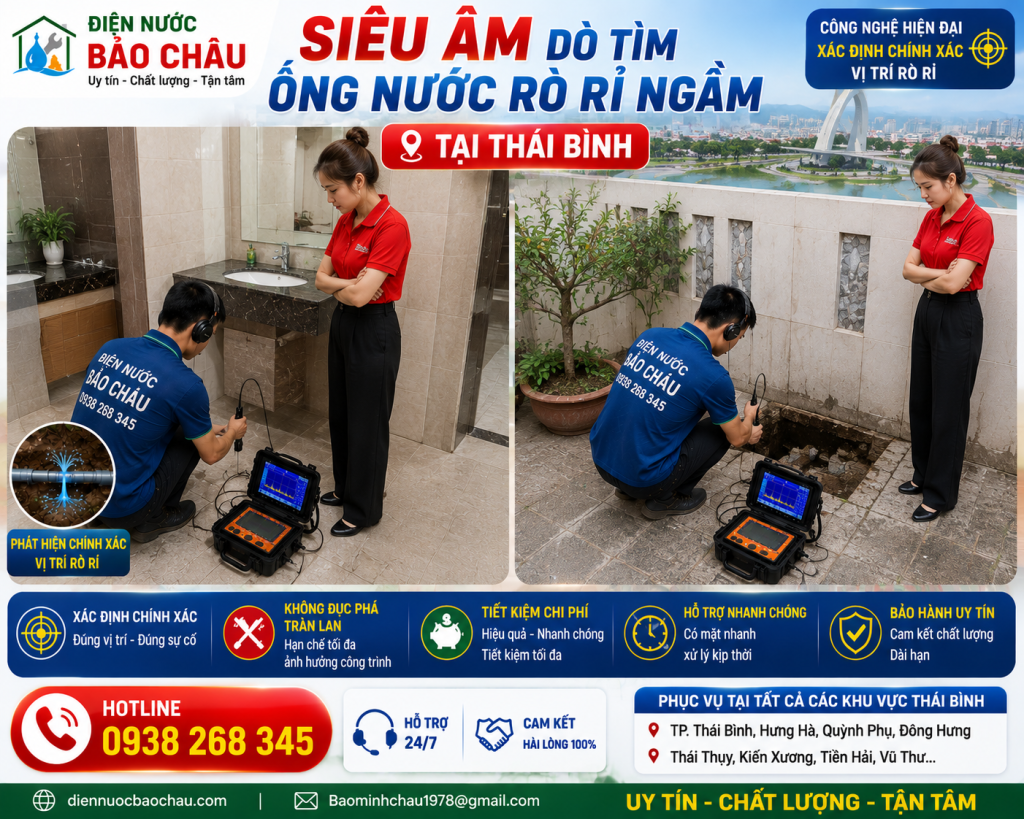 Dịch vụ dò tìm thất thoát nước tại Thái Bình Dịch vụ dò tìm thất thoát nước tại Thái Bình