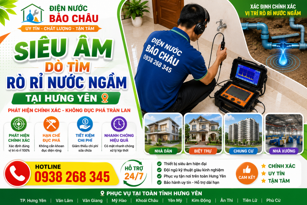 Siêu âm dò tìm rò rỉ nước ngầm tại Hưng Yên ☎️ 0938268345 Siêu âm dò tìm rò rỉ nước ngầm tại Hưng Yên ☎️ 0938268345