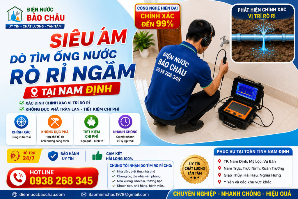 Siêu âm dò tìm ống nước rò rỉ tại Nam Định ☎️ 0938268345 Siêu âm dò tìm ống nước rò rỉ tại Nam Định ☎️ 0938268345