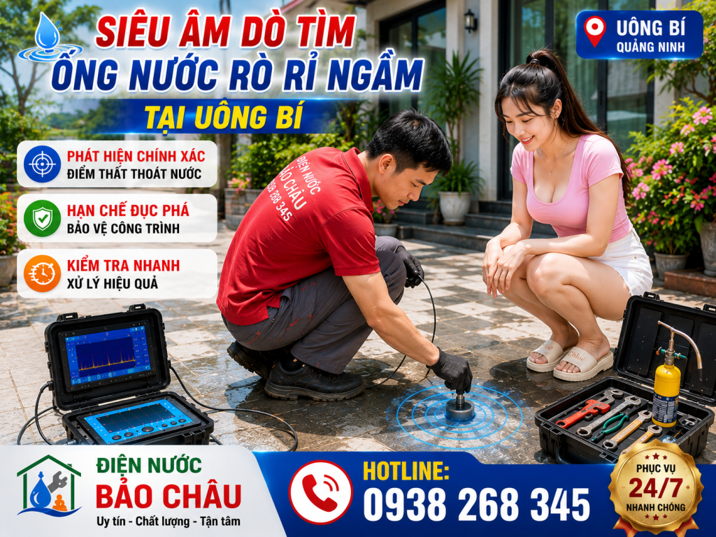 Siêu âm dò tìm ống nước rò rỉ ngầm tại Uông Bí 0938268345 Siêu âm dò tìm ống nước rò rỉ ngầm tại Uông Bí 0938268345