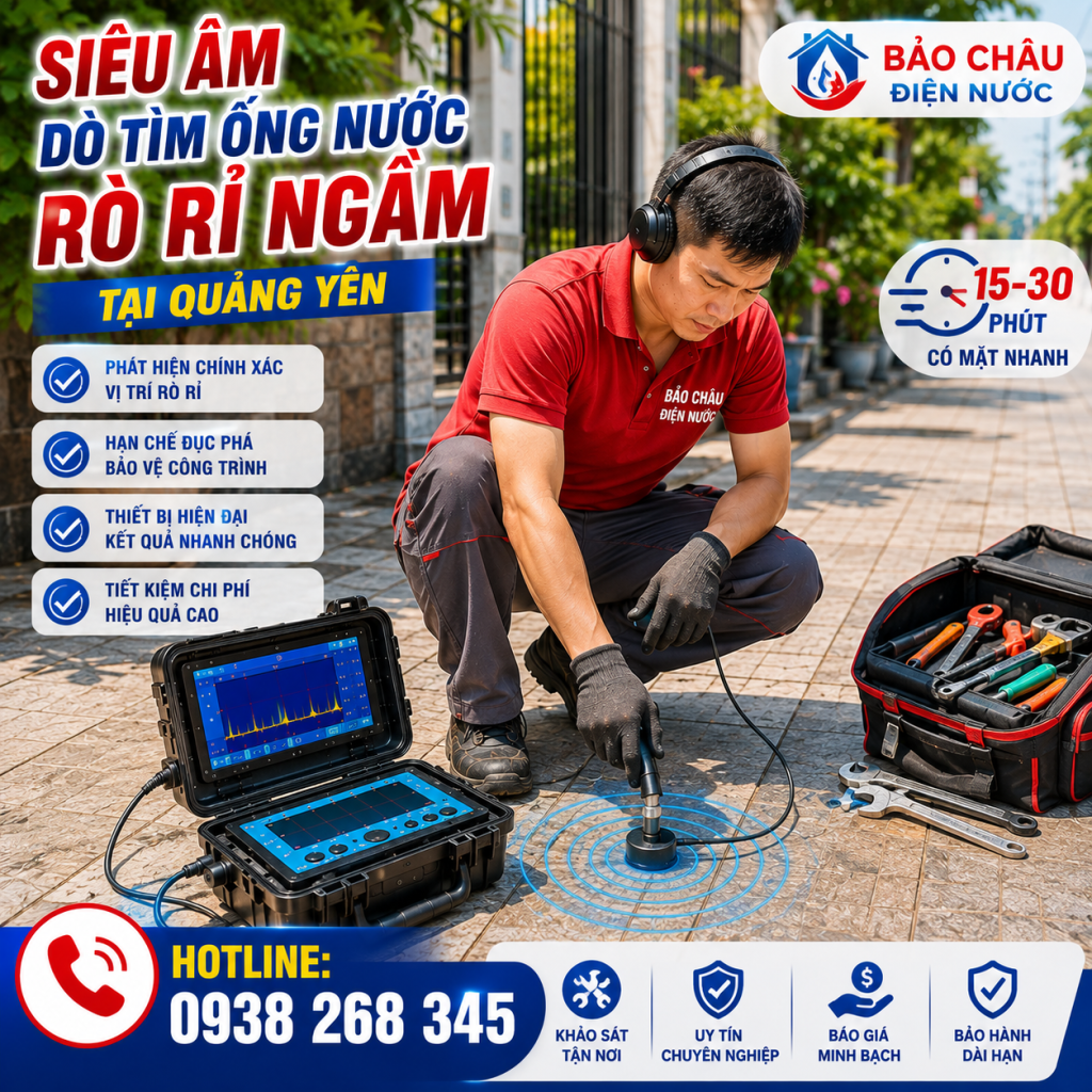 siêu âm dò tìm ống nước rò rỉ ngầm tại Quảng Yên 0938268345 siêu âm dò tìm ống nước rò rỉ ngầm tại Quảng Yên 0938268345