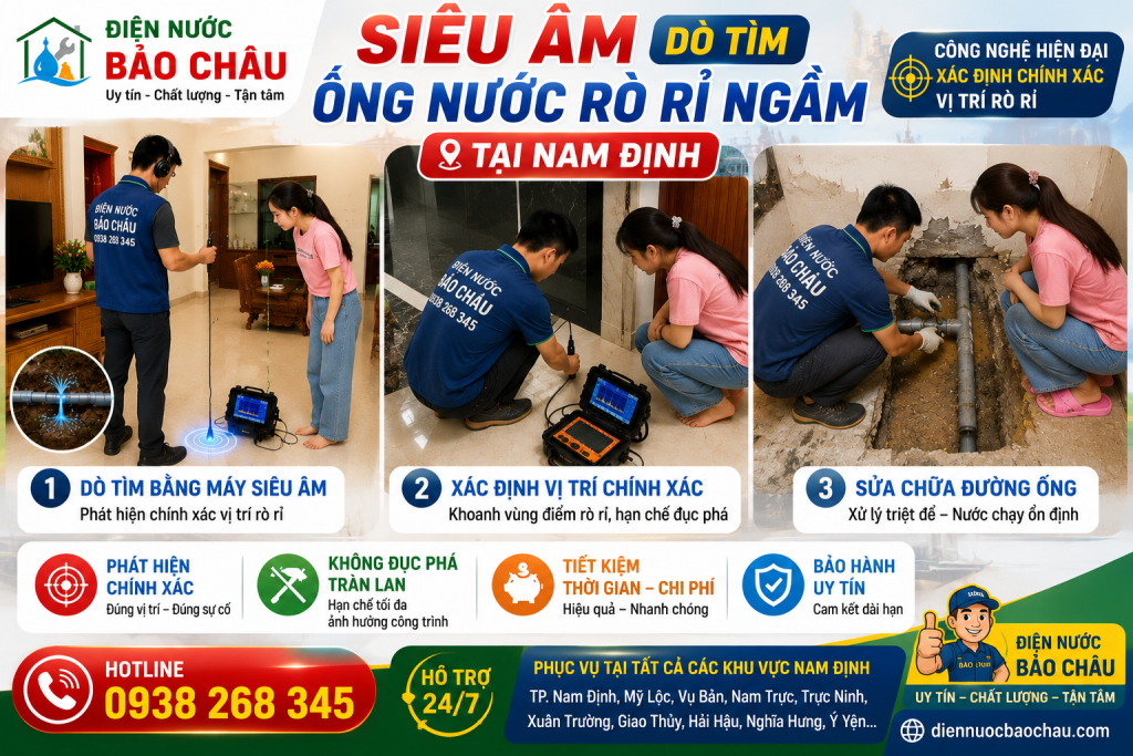 Thợ sửa ống nước rò rỉ ngầm tại Nam Định hạn chế đục phá Thợ sửa ống nước rò rỉ ngầm tại Nam Định hạn chế đục phá