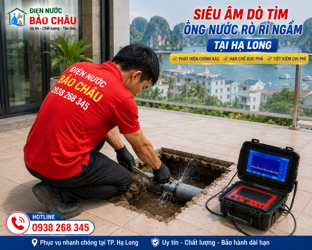 Thợ đang xử lý sự cố đường ống nước rò rỉ tại Hạ Long Thợ đang xử lý sự cố đường ống nước rò rỉ tại Hạ Long