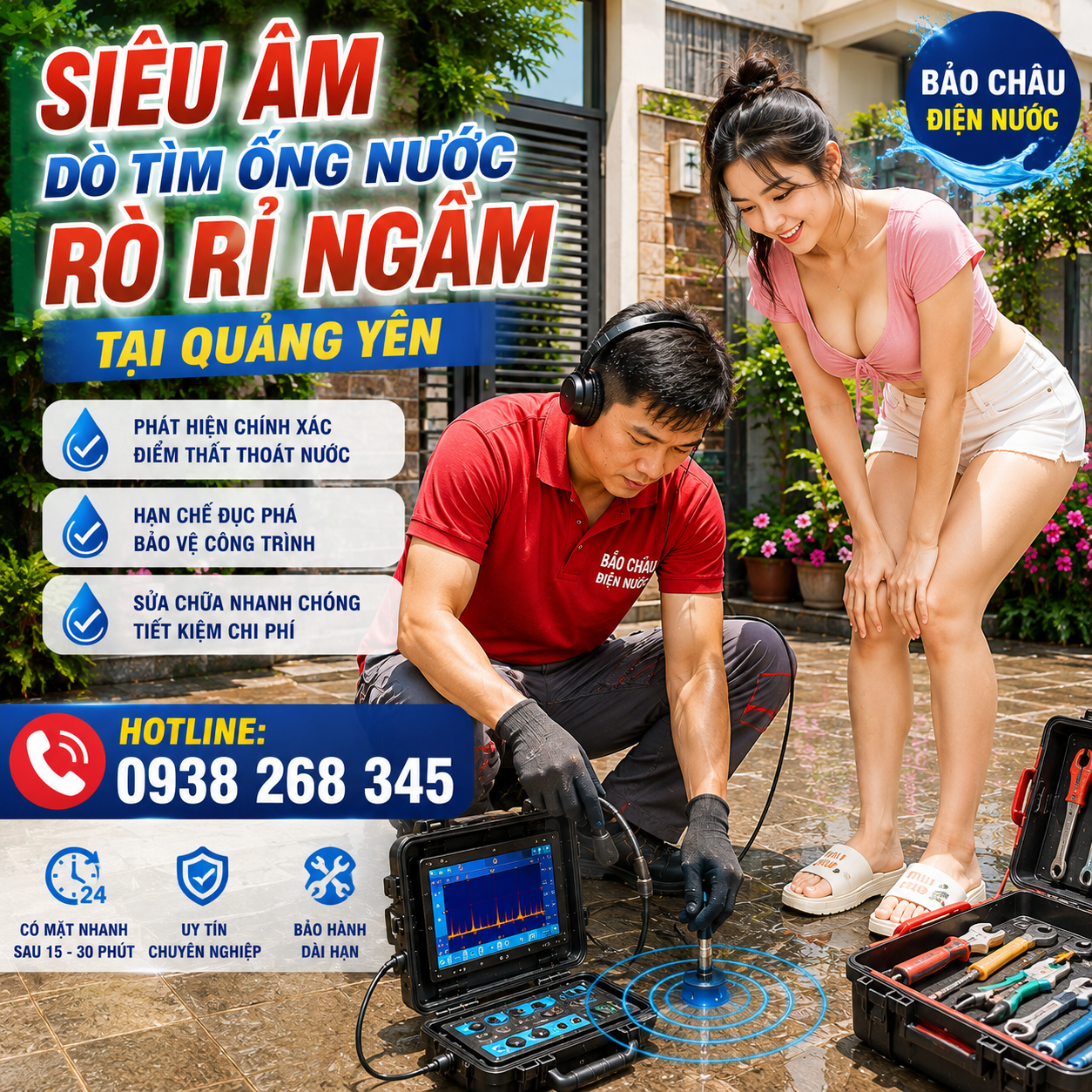 Siêu Âm Dò Tìm Ống Nước Rò Rỉ Tại Thị Xã Quảng Yên | Dò Tìm Thất Thoát Nước Ngầm Chính Xác, Có Mặt Nhanh